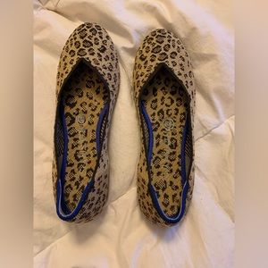 Rothy's The Flat Spotted Cheetah Print Round Toe Slip on Shoes Womens Size 7.5
